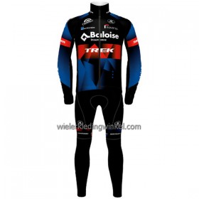 Set Fietsshirt Lange Mouw + Lange Koersbroek 2022 Baloise-Trek Lions Blue Rood Zwart